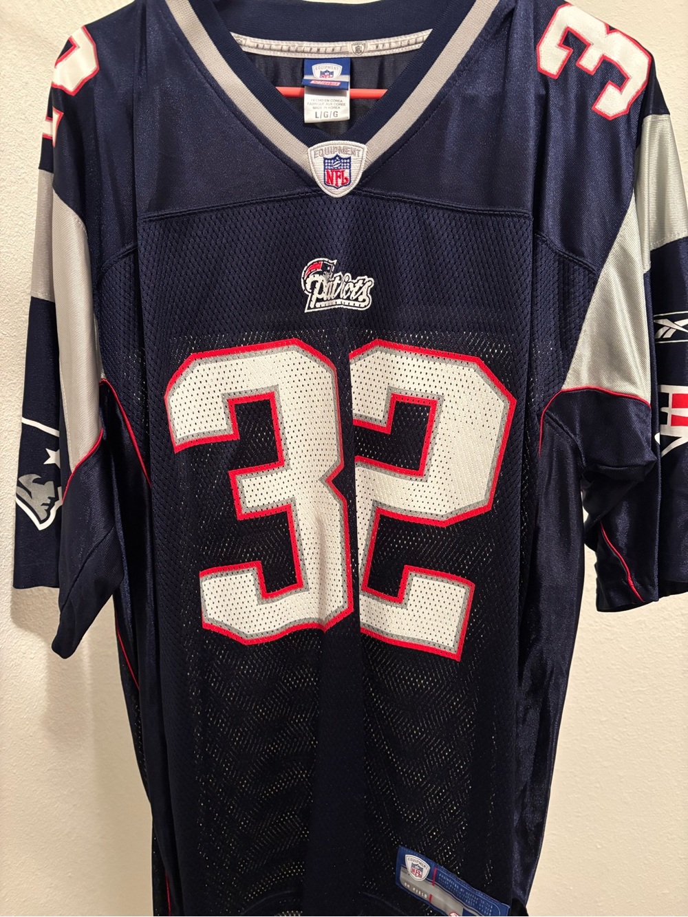 Reebok NFL New England Patriots Antowain Smith #32 Jersey Men's Size L Blue